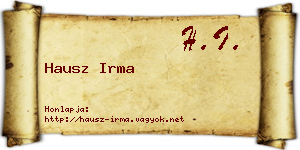 Hausz Irma névjegykártya